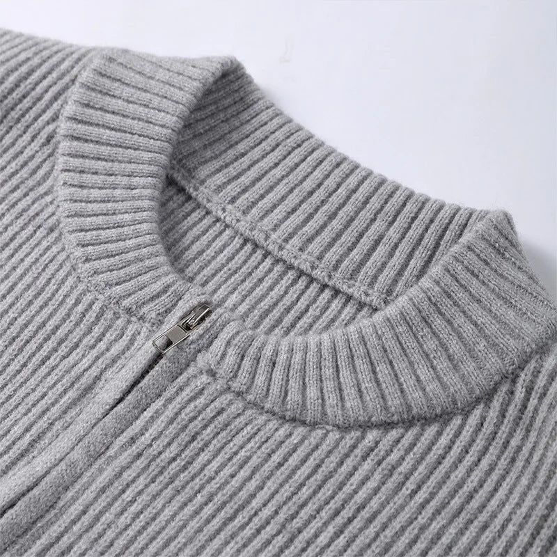 Women’s Casual Zip-Up Knit Sweater