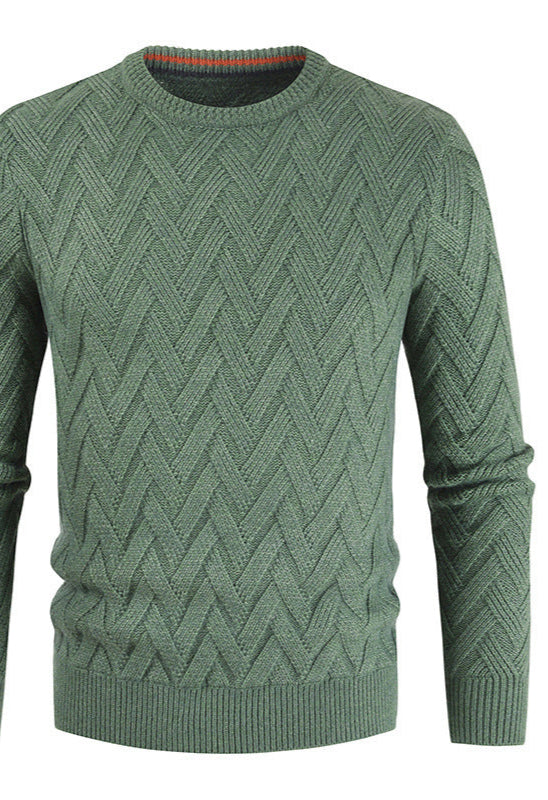 Men’s Wool Blend Knit Sweater – Slim Fit Crew Neck Pullover