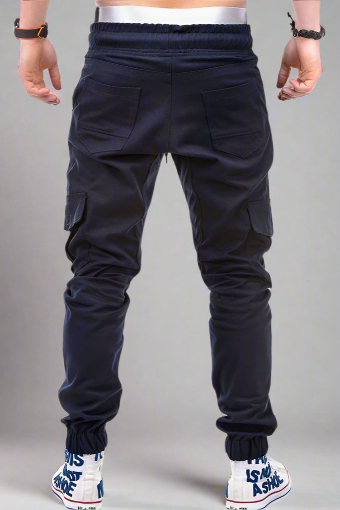 Men’s Cargo Jogger Pants – Drawstring Waist with Side Pockets
