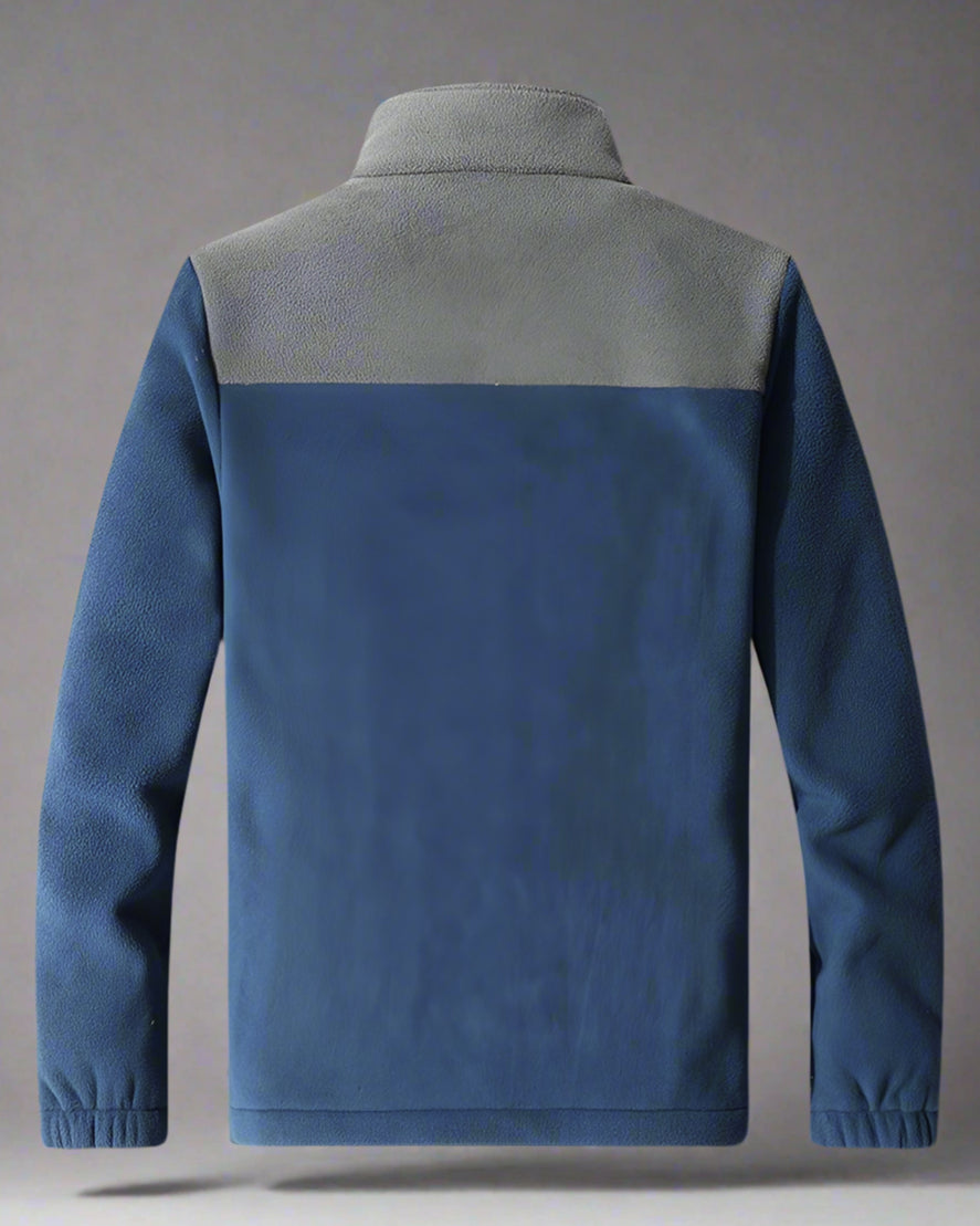 Men’s Embroidered Fleece Jacket – Double-Sided Polar Fleece Zip-Up Sweater