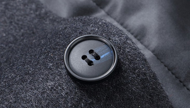 Men’s Stand Collar Woolen Overcoat – Classic Winter Outerwear