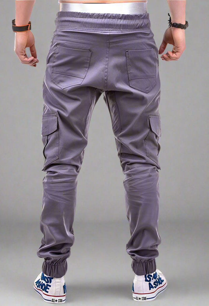 Men’s Cargo Jogger Pants – Drawstring Waist with Side Pockets