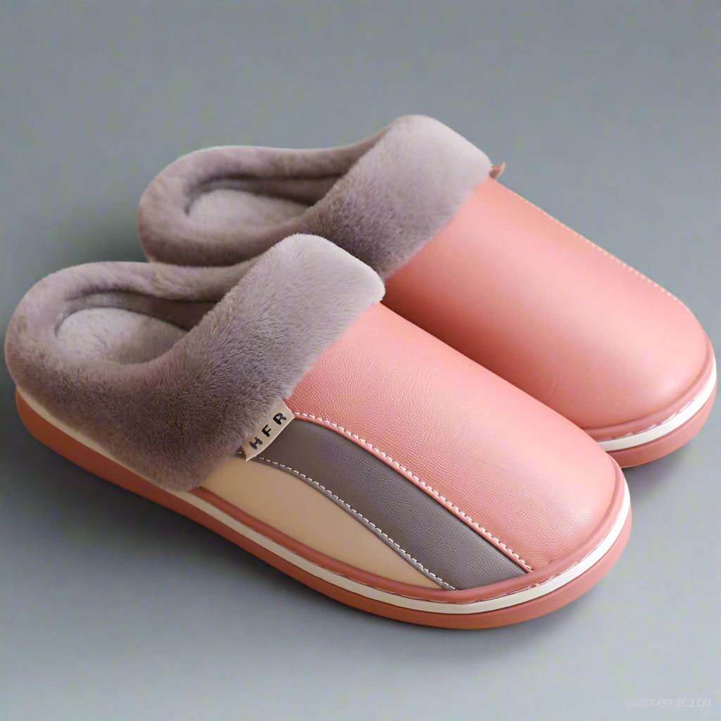 Women’s Plush Winter Indoor Slippers – Waterproof, Non-Slip & Cozy