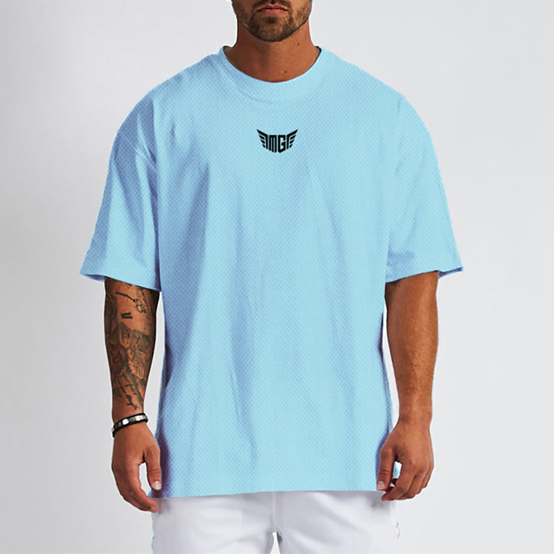 Men’s Oversized Drop Shoulder T-Shirt – Moisture-Wicking Casual Tee