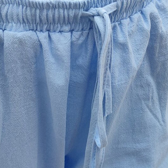 Women’s Summer Linen-Blend Drawstring Trousers with Pockets