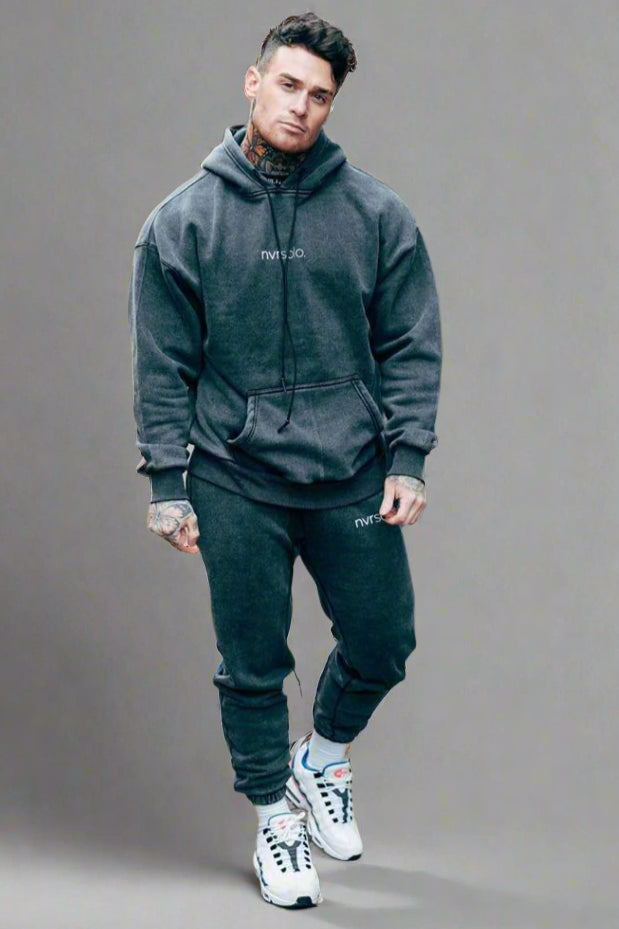 Men’s Casual Hooded Sweater Set – Autumn Loose Fit 2-Piece Outfit