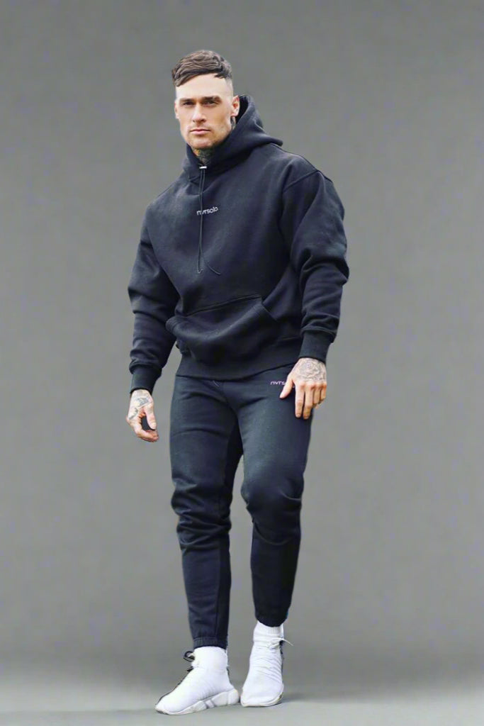 Men’s Casual Hooded Sweater Set – Autumn Loose Fit 2-Piece Outfit