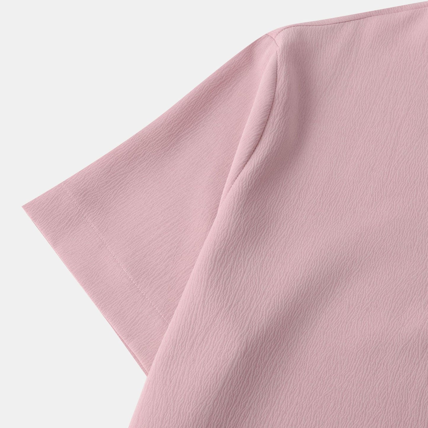 Men’s Linen Short Sleeve Shirt – Stand Collar Solid Color Pullover