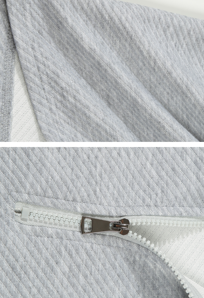 Men’s Twill Jacquard Half-Zip Shirt – Asymmetric Casual Top