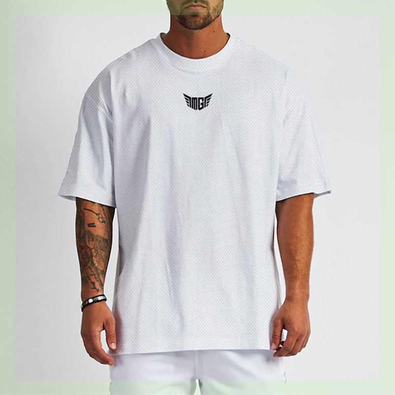 Men’s Oversized Drop Shoulder T-Shirt – Moisture-Wicking Casual Tee