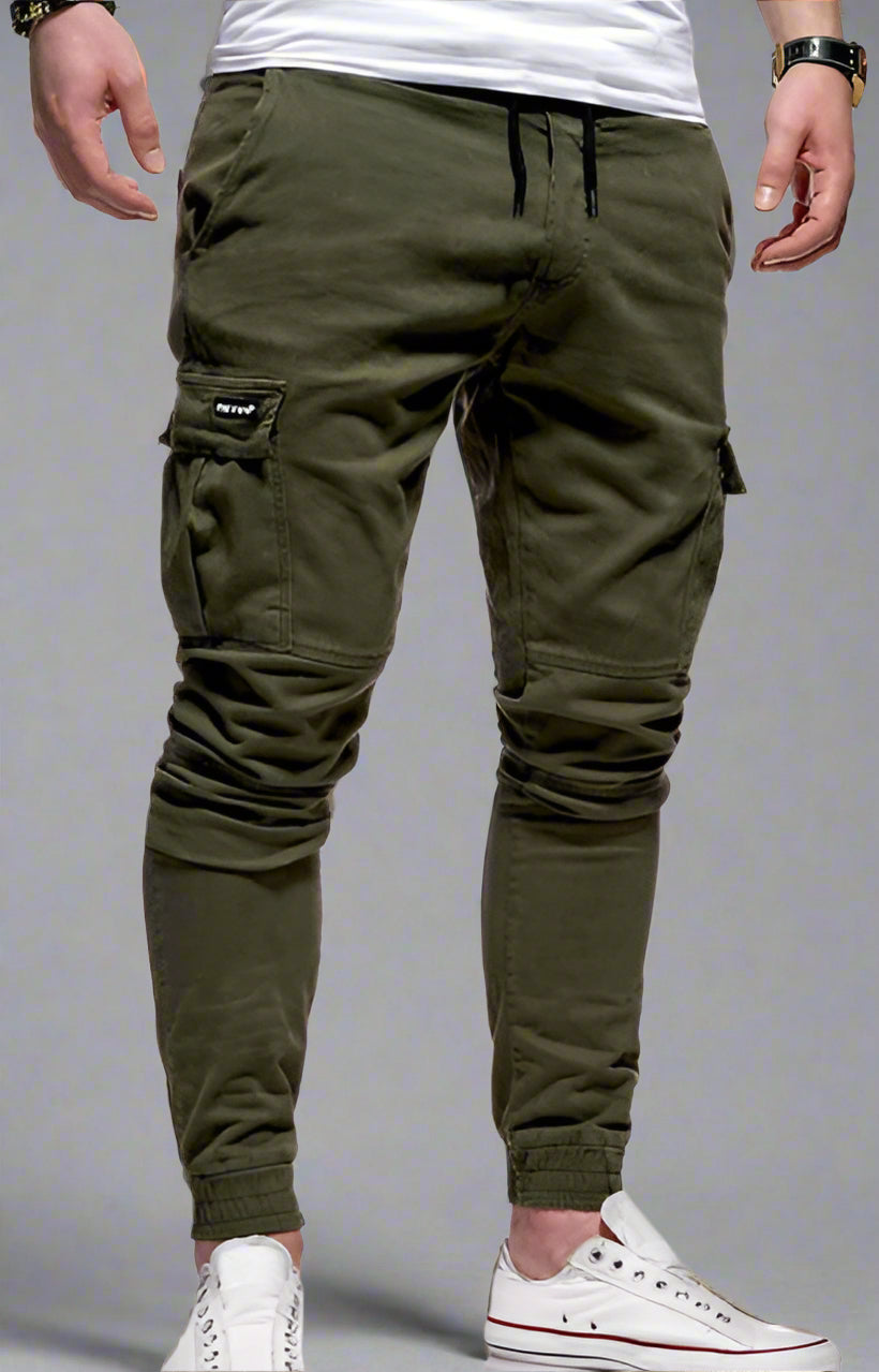 Men’s Slim Fit Jogger Pants – Athletic Stretch Workout Cargo Trousers