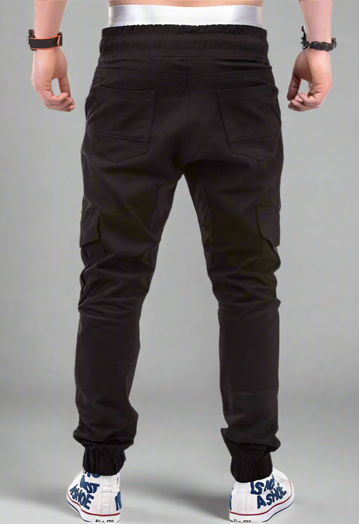 Men’s Cargo Jogger Pants – Drawstring Waist with Side Pockets