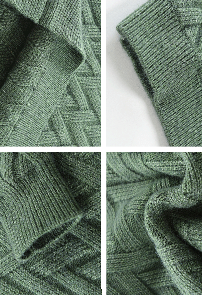 Men’s Wool Blend Knit Sweater – Slim Fit Crew Neck Pullover