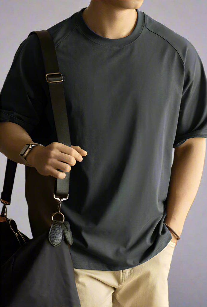 Men’s Loose-Fit Raglan T-Shirt – Antibacterial & UV Protection