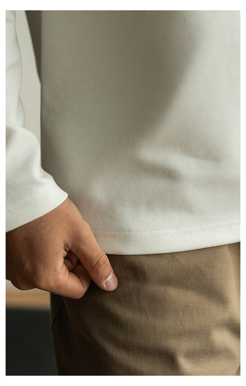 Men’s Contrast Pocket Pullover – Long Sleeve Loose Fit Spring Top