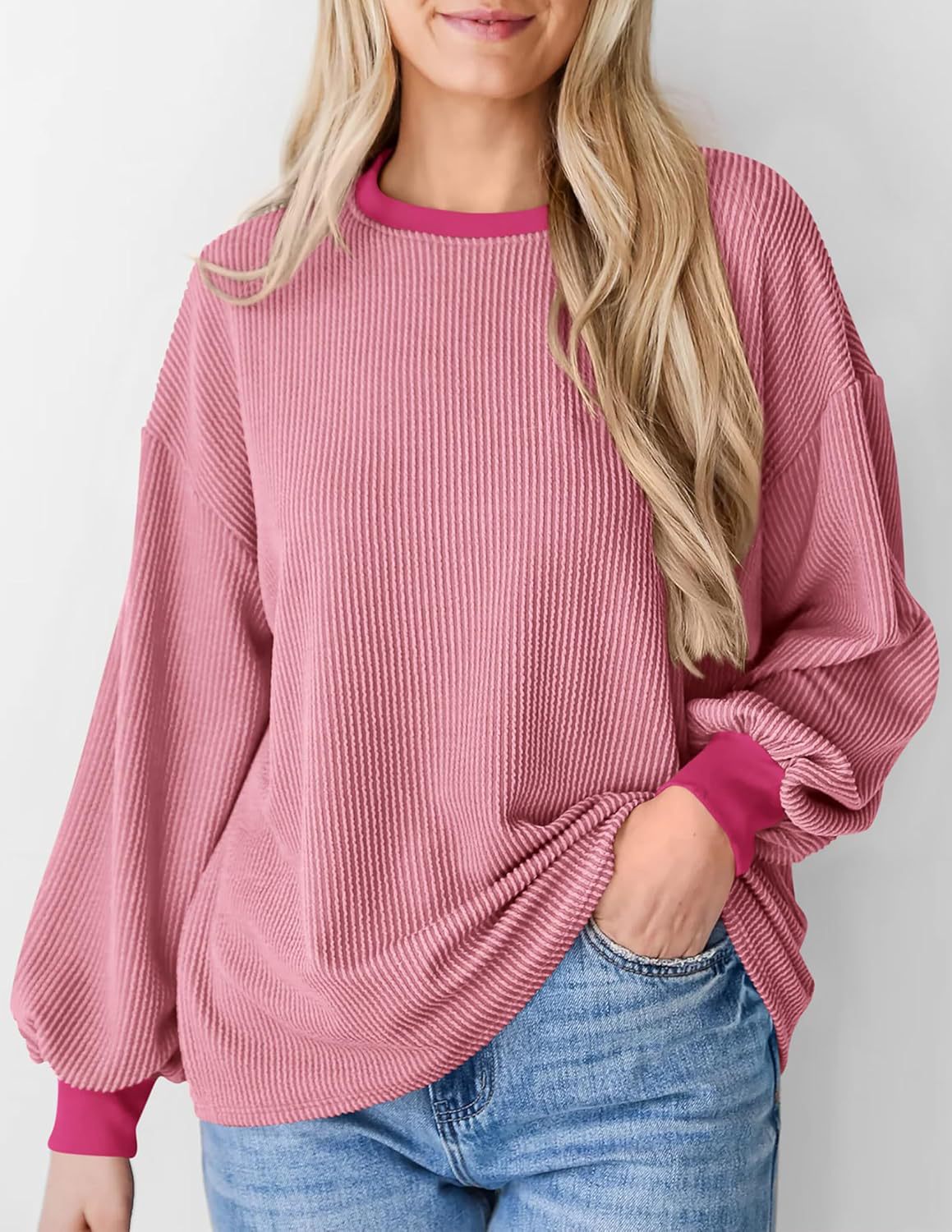 Women’s Textured Loose Casual Sweater