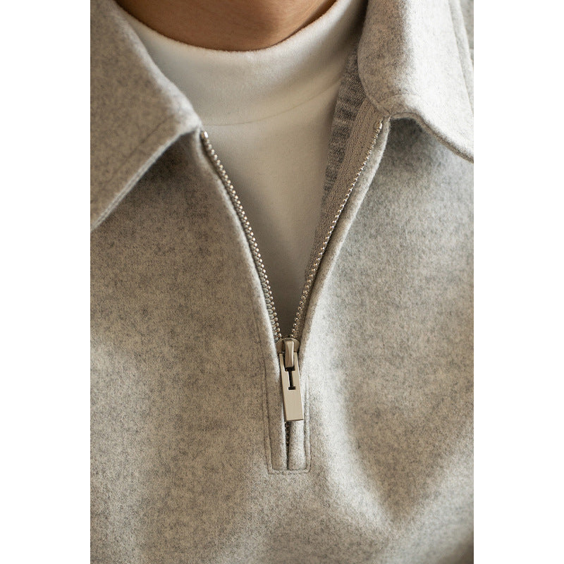 Men’s Half-Zip Pullover Sweater – Lightweight Lapel Top for Spring & Autumn