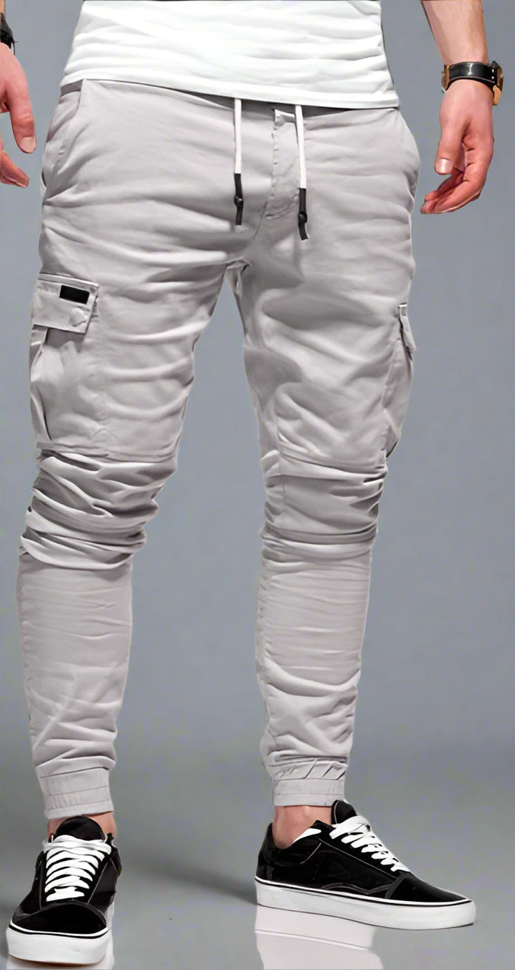 Men’s Slim Fit Jogger Pants – Athletic Stretch Workout Cargo Trousers