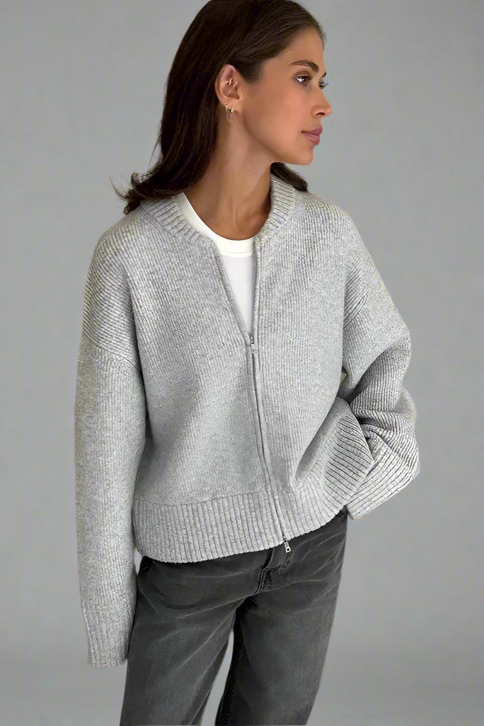 Women’s Casual Zip-Up Knit Sweater