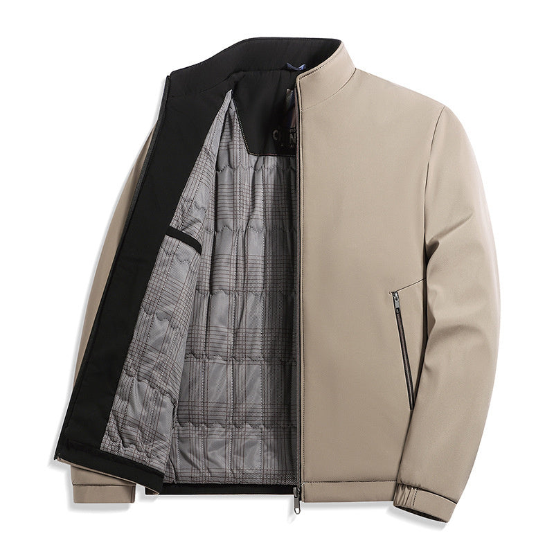 Men’s Urban Style Fleece-Lined Wool Jacket – Warm & Stylish for Midlife Comfort