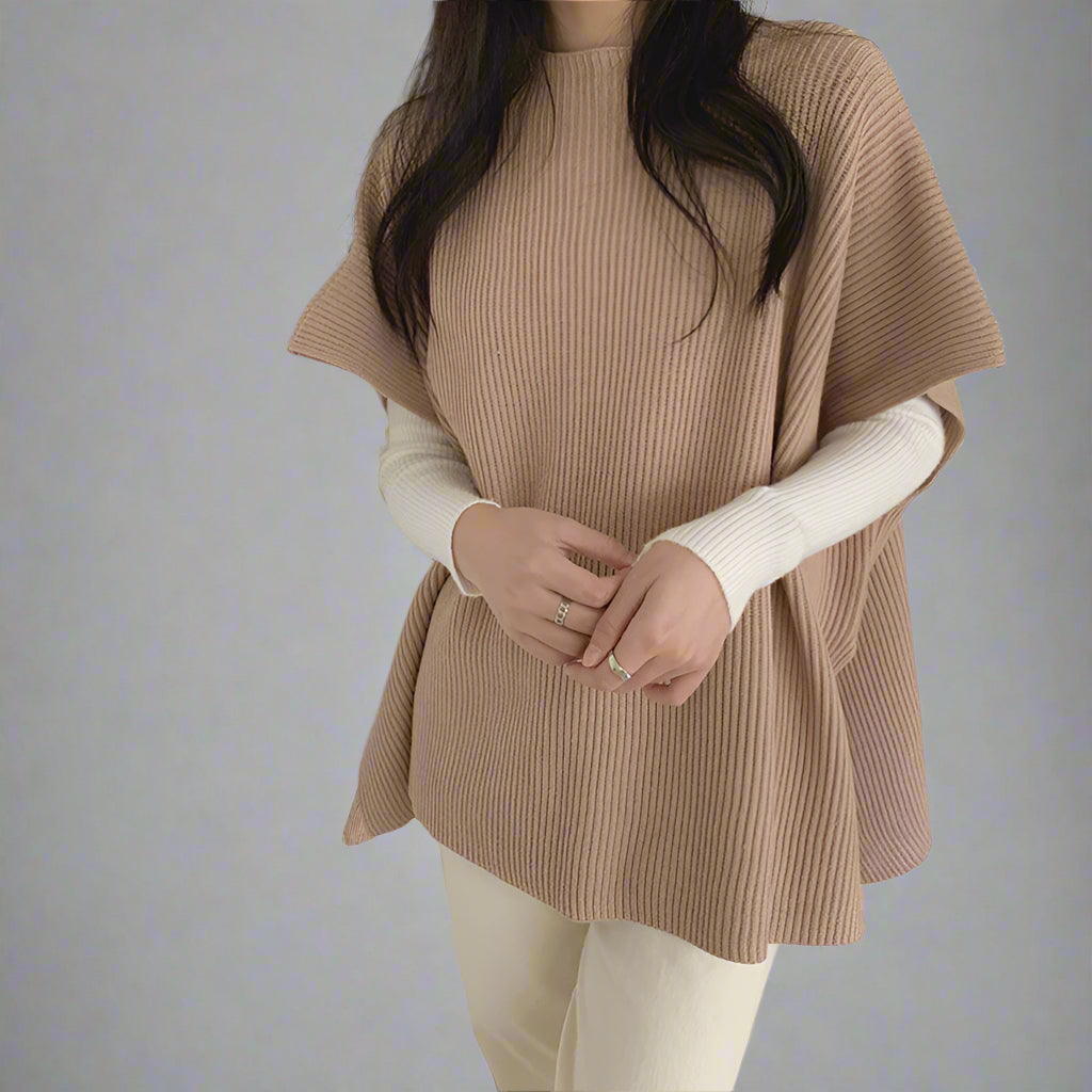 Women’s Elegant Loose Fit Cape Cloak Sweater