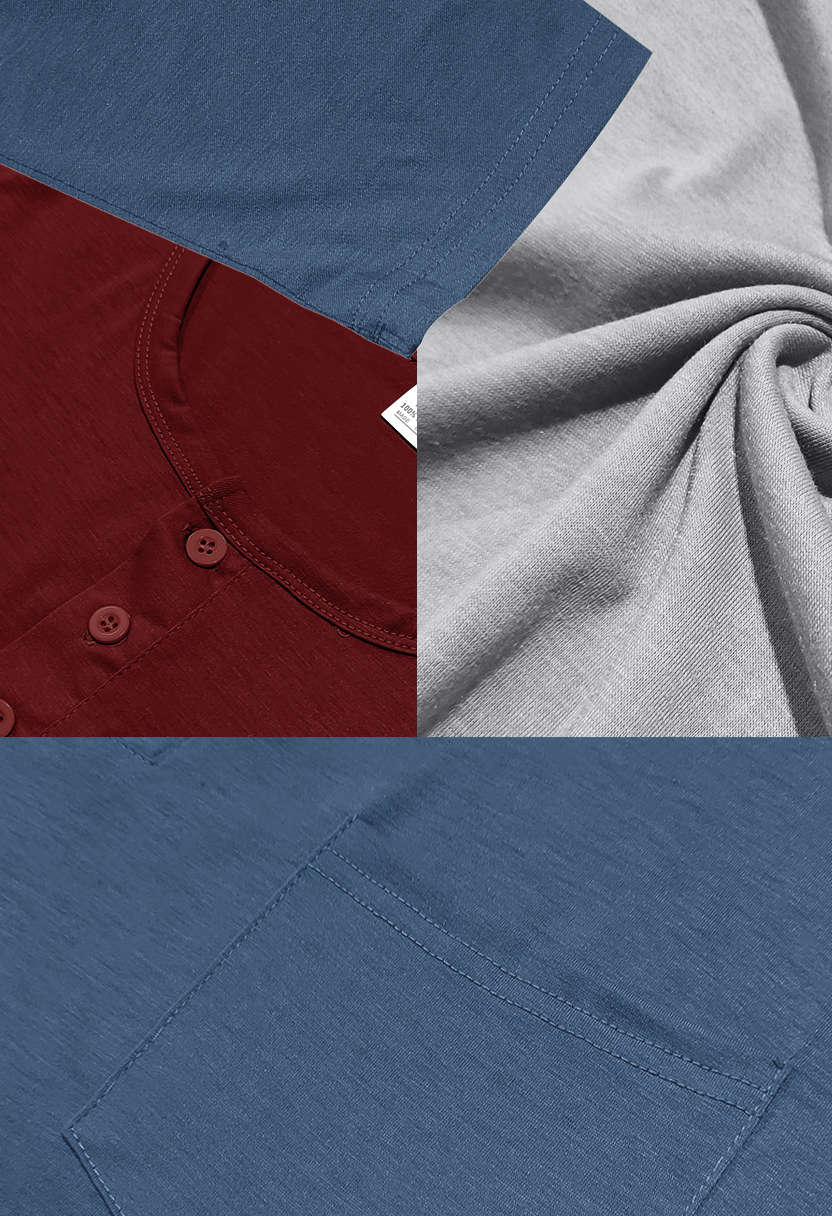 Men’s Slim Fit Henley Shirt – Long Sleeve Pullover Top