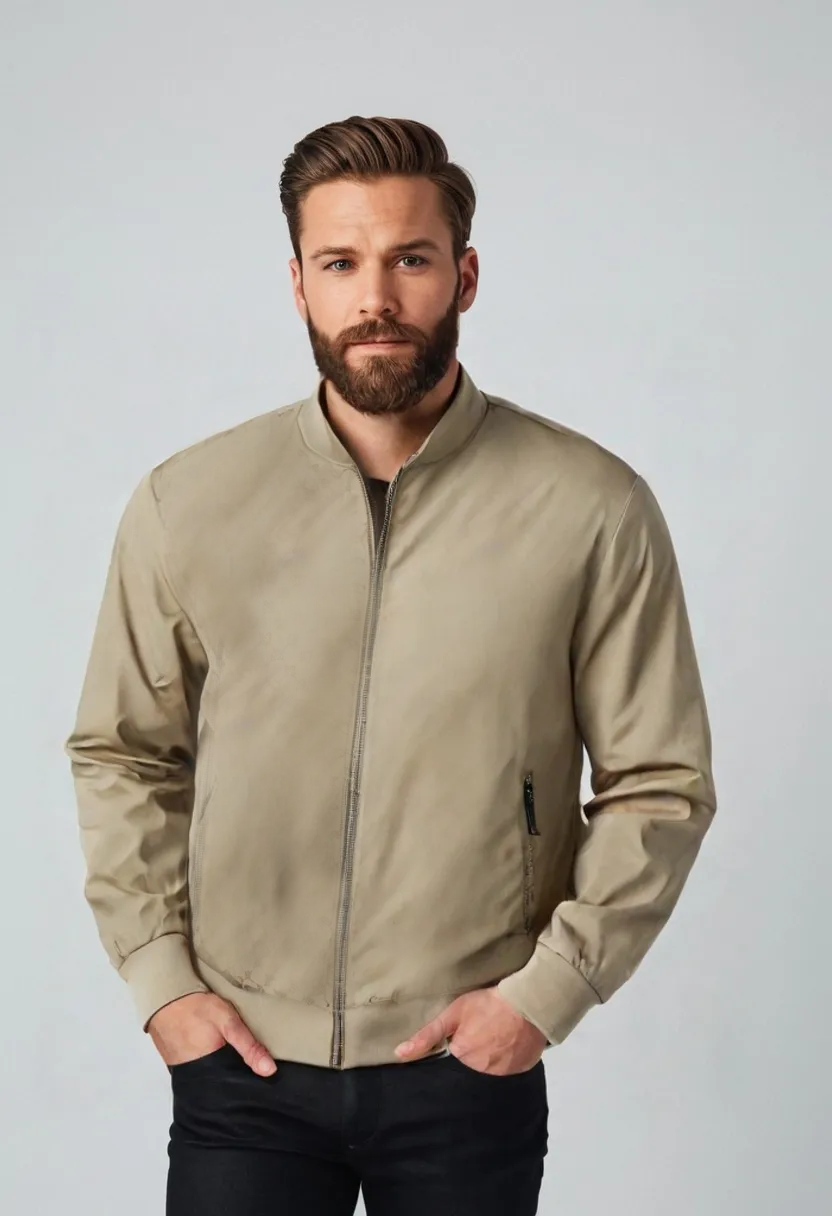 Men’s Lightweight Stand Collar Jacket – Zipper Pocket Casual Outerwear