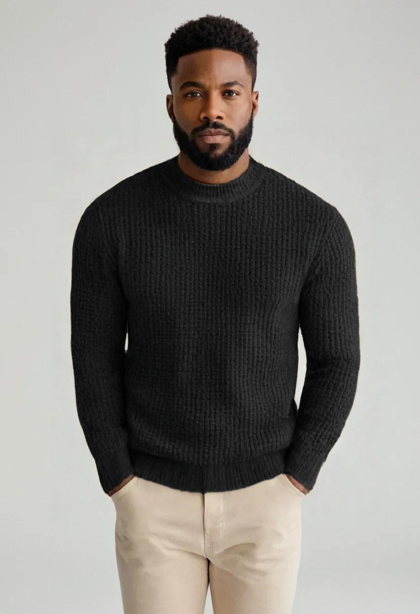 Thick Knit Pullover Sweater – Warm Inner Layer for Winter Comfort