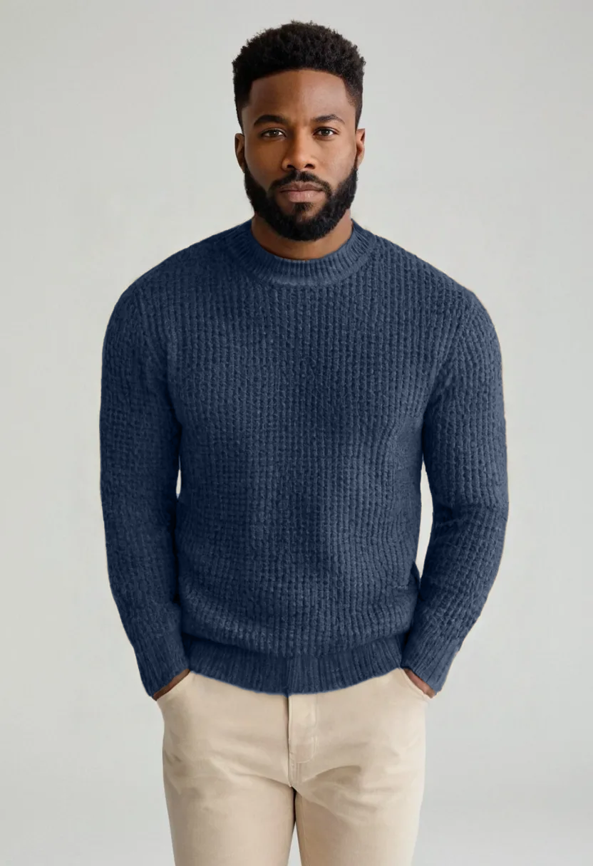 Thick Knit Pullover Sweater – Warm Inner Layer for Winter Comfort