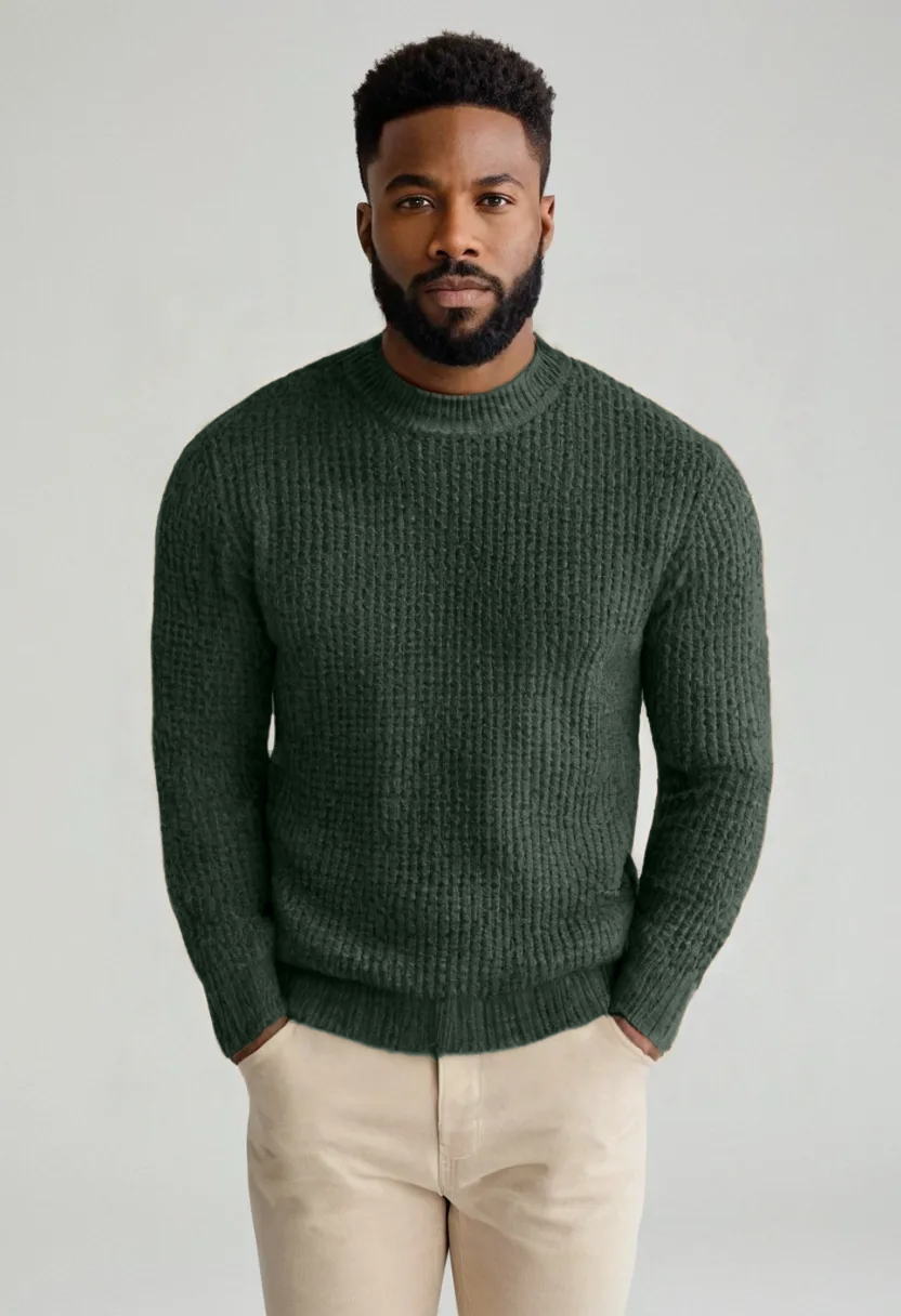 Thick Knit Pullover Sweater – Warm Inner Layer for Winter Comfort