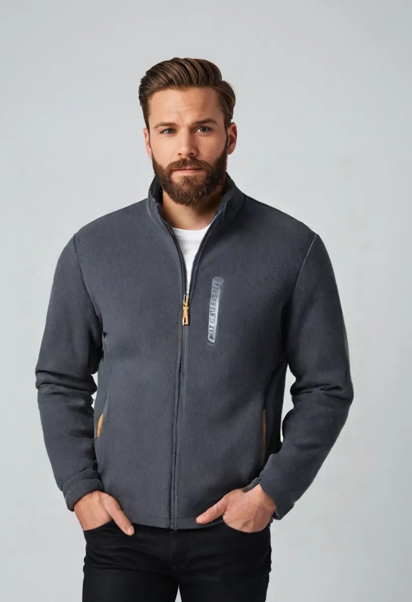 Men’s Thick Polar Fleece Jacket – Double-Sided Outdoor Cardigan for Autumn & Winter