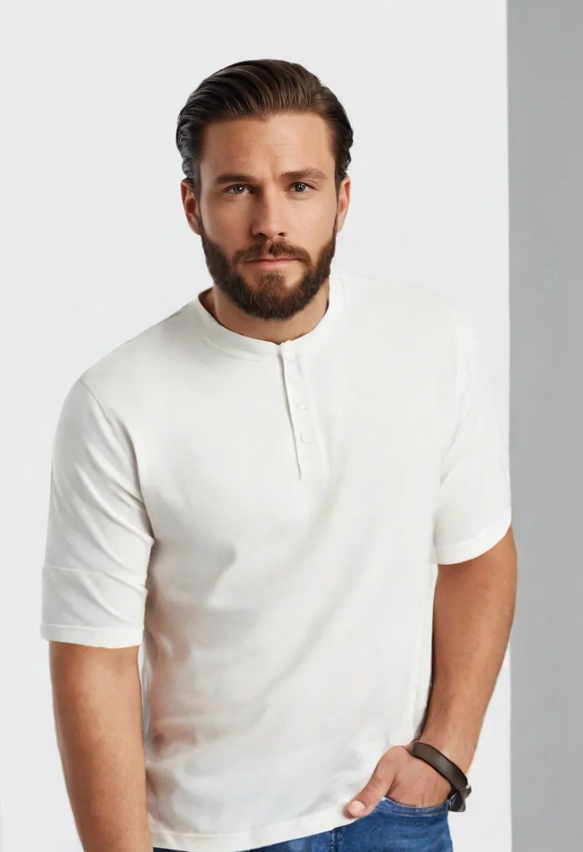 Men’s Summer Henley T-Shirt – Simple Solid Color Short Sleeve