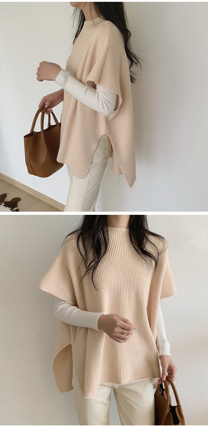 Women’s Elegant Loose Fit Cape Cloak Sweater