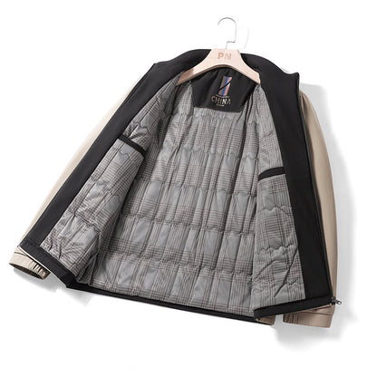 Men’s Urban Style Fleece-Lined Wool Jacket – Warm & Stylish for Midlife Comfort