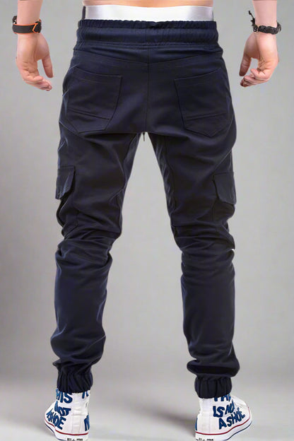 Men’s Cargo Jogger Pants – Drawstring Waist with Side Pockets