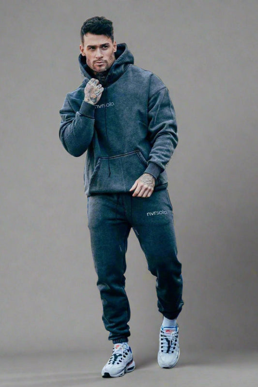 Men’s Casual Hooded Sweater Set – Autumn Loose Fit 2-Piece Outfit