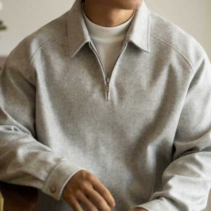 Men’s Half-Zip Pullover Sweater – Lightweight Lapel Top for Spring & Autumn