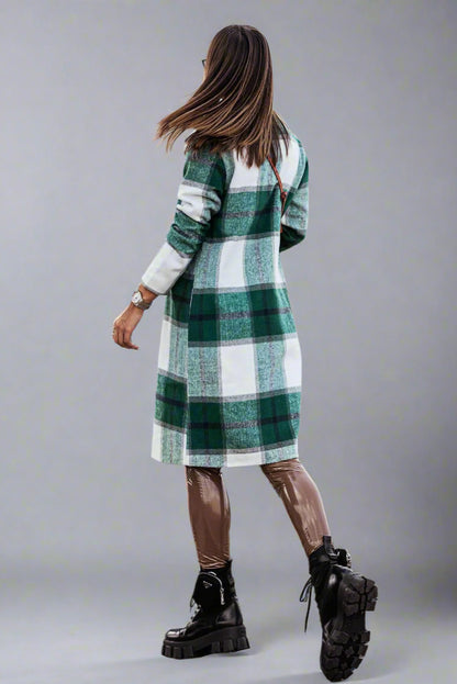Mid-length Plaid Wool Coat - Fall/Winter Collection