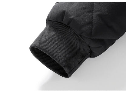 Men’s Quilted Cotton Baseball Jacket – Winter Warm, Windproof Casual Outerwear