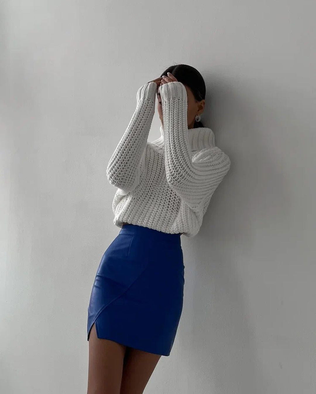 Women’s Oversized Turtleneck Chunky Knit Sweater – Casual Pullover