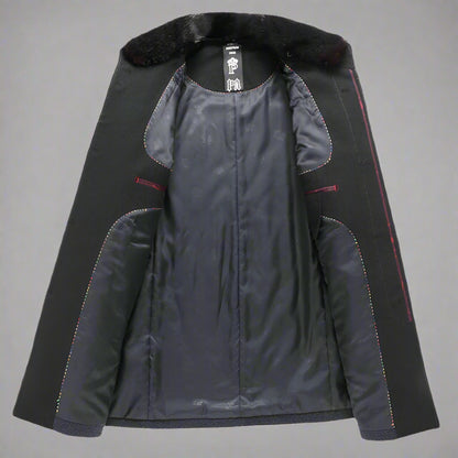 Men’s Stand Collar Woolen Overcoat – Classic Winter Outerwear