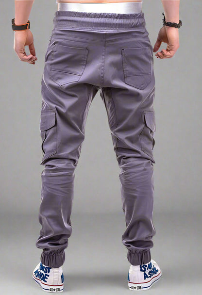 Men’s Cargo Jogger Pants – Drawstring Waist with Side Pockets