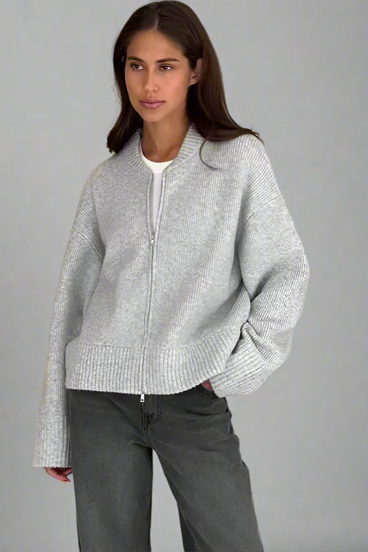 Women’s Casual Zip-Up Knit Sweater