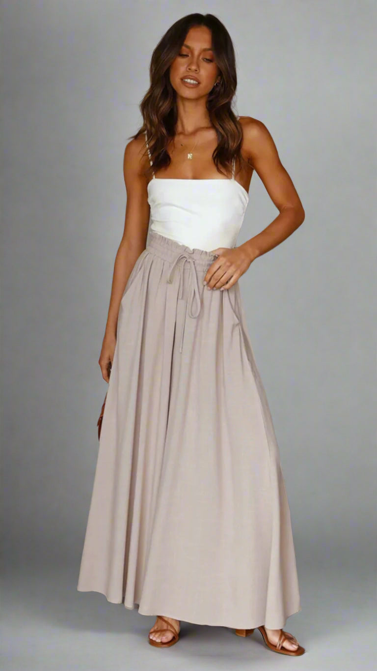 Women’s High Waist Wide-Leg Lounge Pants with Pockets