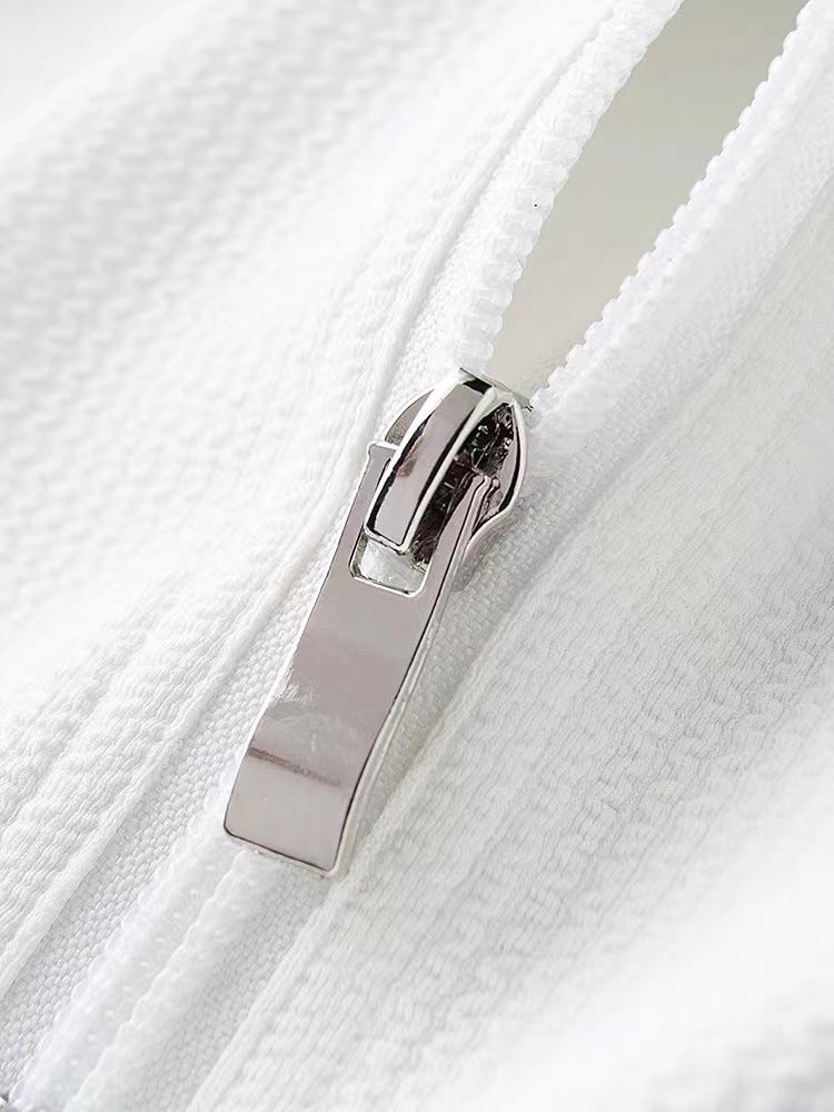 Men’s Textured Half-Zip Polo Shirt – Lightweight Short Sleeve Tee