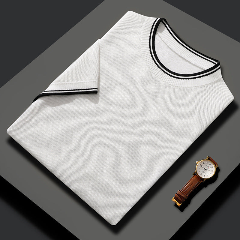 Men’s Mulberry Silk Wool T-Shirt – Lightweight Short Sleeve Luxury Tee