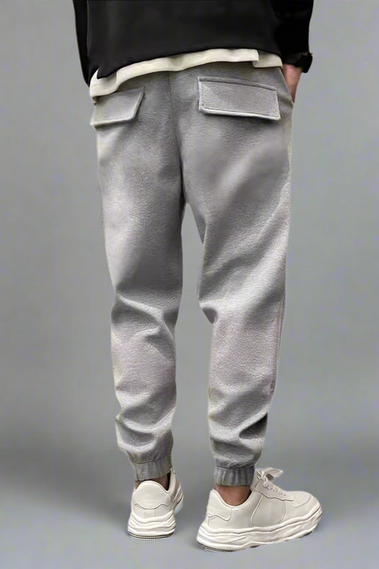 Thick Drawstring Sweatpants – Ankle-Tied Relaxed Fit
