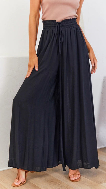 Women’s High Waist Wide-Leg Lounge Pants with Pockets