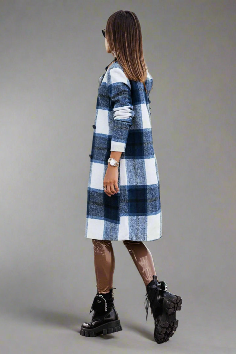 Mid-length Plaid Wool Coat - Fall/Winter Collection