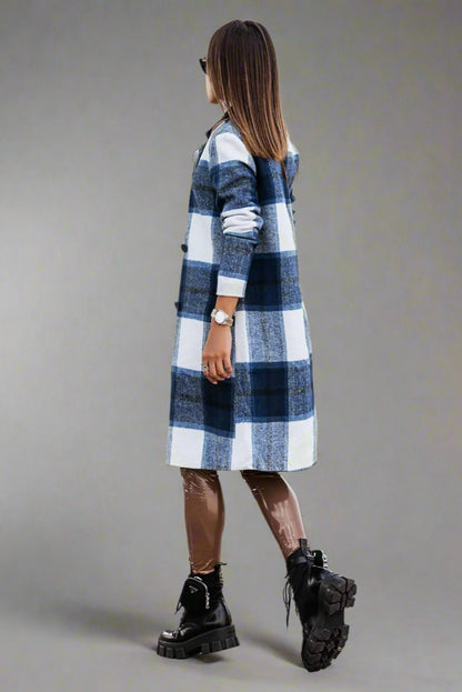 Mid-length Plaid Wool Coat - Fall/Winter Collection